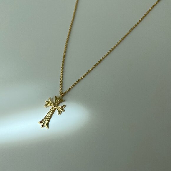 NWT Donatella Cross Necklace // 14k Gold Vermeil - Picture 1 of 3